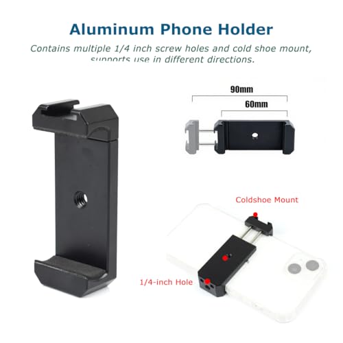 Camera L Bracket for Phone Mount,Camera Side Phone Holder with NATO Handle Rail Phone Rail 38mm Arca Style for Nikon Canon Sony SLR DSLR Camera Live/Vlog Accessories