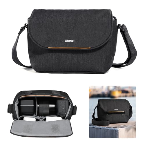 ULANZI Camera Bag, SLR/DSLR Camera Case Professional, Crossbody Photography Small Bag Fashion, Shoulder Bag for Women and Men Compatible for Sony Canon Nikon Mirrorless Camera Lightweight Black - size: Black 3-4 L