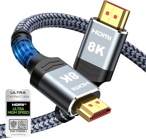 Highwings Extra Short 8K HDMI Cable 1FT Certified, Ultra High Speed HDMI Braided Cord-4K@120Hz, 8K@60Hz,eARC, Compatible for PS5,Monitor,PC and More - size: 1 feet