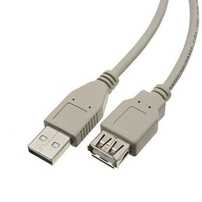 CableWholesale 10 feet USB 2.0 Extension Cable, Beige, Type A Male/Type A Female Plug, A Male to A Female High Speed USB Extension Cable, USB Extension Cable Male to Female - size: 10 feet