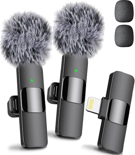 Mini Mic Pro (Latest Model – #1 Microphone for iPhone & Android, Wireless Mini Microphone, Clear Voice, Noise Cancelling, Lavalier Mic for TikTok, YouTube & Interviews (iPhone 14 & Below) - style: Lightning Only (iPhone 14 & Older)