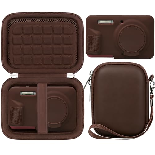 BOVKE Bundle Kit Case for KODAK PIXPRO FZ55 - Hard Carrying Storage Box with Silicone Protective Cover, Travel Holder Bag with Soft Skin Case Sleeve Set for FZ55 Digital Camera & Accessories, Brown - color: Brown