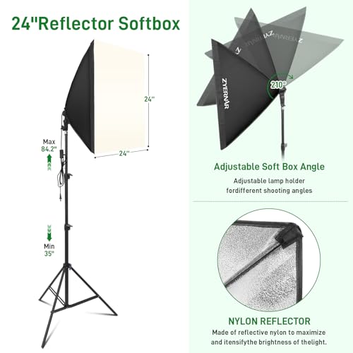 Photography Lighting kit with Backdrops, 8.5x10ft Backdrop Stands, Zyernar LED Bulbs Umbrella Softbox Continuous Lighting, Photo Studio Equipment for Video Shoot