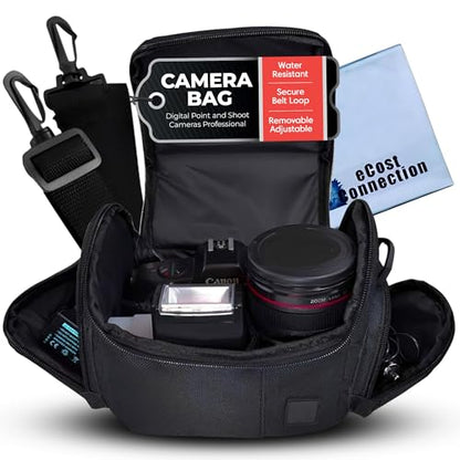 eCostConnection Medium Camera Bag Case – Soft Padded Camera Equipment Bag for DSLR & Mirrorless Cameras, Fits Nikon Canon Sony, Protective Shoulder Carry Bag - size: Medium