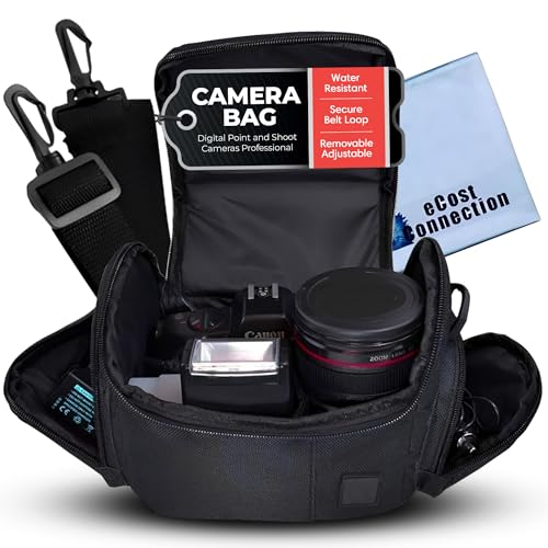 eCostConnection Medium Camera Bag Case – Soft Padded Camera Equipment Bag for DSLR & Mirrorless Cameras, Fits Nikon Canon Sony, Protective Shoulder Carry Bag - size: Medium