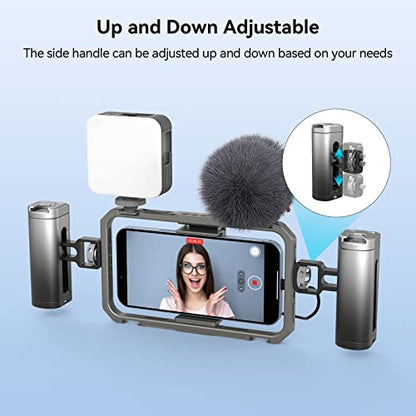 SmallRig Mini Side Handle for Phone Cage Smartphone Video Rig with 1/4''-20 Threads and Cold Shoe, Up and Down Adjustable - 3894 - size: 3894 (without wireless control)
