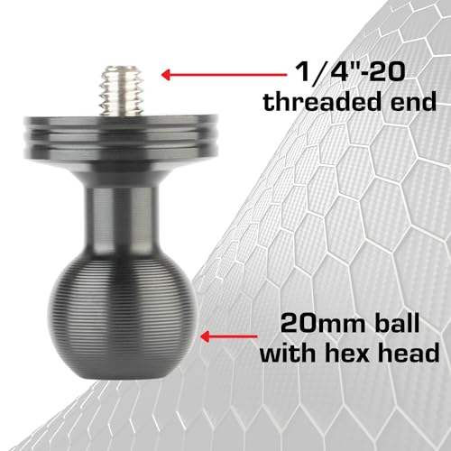Bulletpoint Aluminum 1/4"-20 Threaded Camera Adapter with Integrated 20mm Ball