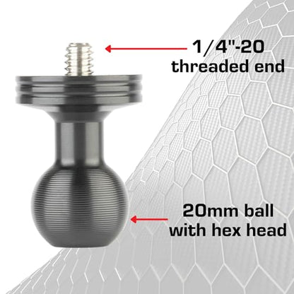 Bulletpoint Aluminum 1/4"-20 Threaded Camera Adapter with Integrated 20mm Ball
