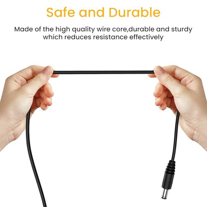 Meliya USB to DC 5.5x2.1mm 5 Volt DC Connector Charge Barrel Jack Power Cable for Security Camera/LED Lights/Router/Set-Top Box, 3Pack
