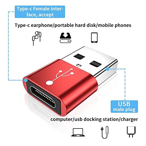 BoxWave Adapter Compatible with Logitech 4K Pro Webcam - USB-A to C PortChanger (5-Pack), Type-C OTG Convert Charging Data Adapter - Metallic Silver