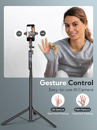 Smartphone Video Vlogging Kit Tiktok YouTube Podcast Equipment(V-Master)&Auto Face Tracking Tripod for Smartphones(UTK-02)