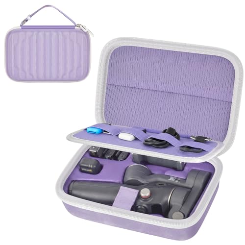 Hard Case for DJI Osmo Mobile 7/7P/8 Gimbal | Custom EVA Tray, Mesh Pocket for Cables and Clamps, Travel Storage for Vloggers, Purple - Case Only - color: Purple