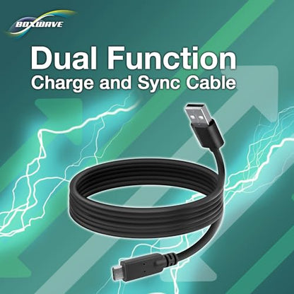BoxWave Cable Compatible with Logitech 4K Pro Webcam - DirectSync - USB 3.0 A to USB 3.1 Type C, USB C Charge and Sync Cable - 6ft - Black
