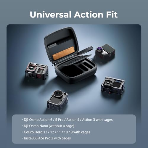 SMALLRIG Action Camera Bag for DJI Osmo Action 6/5 Pro, Camera Case can hold 4 TF cards, 2 Batteries, 1 Action Camera with Cage and 1 Adapter, for GoPro Hero 13/12/11/10, for Insta360 Ace Pro 2-5917