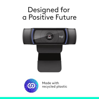Logitech C920x HD Pro PC Webcam, Full HD 1080p/30fps Video, Clear Audio, Light Correction, Works with Microsoft Teams, Google Meet, Zoom, Nintendo Switch 2’s New GameChat Mode, Mac/Tablet- Black - size: 1 Pack, style: 1080P/30 fps, 720p/30fps