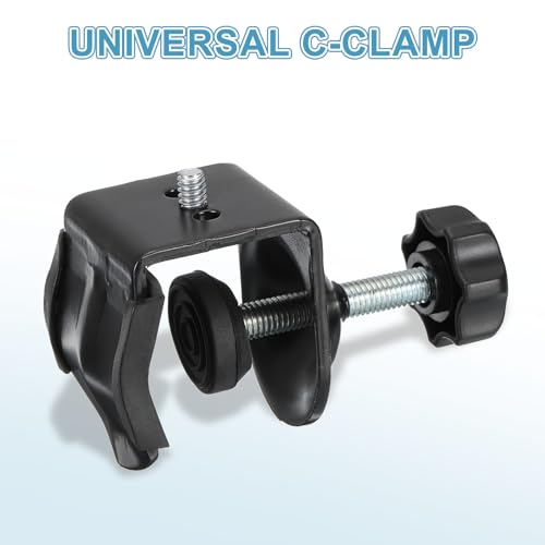 PATIKIL Metal Universal C-Clamp, Heavy Duty g Clamp Base with 1/4" Male Thread 0-30 mm Clamping Range Stand Mounting Accessory Cabinet for Camera Desktop Mount Holder Tube, Black