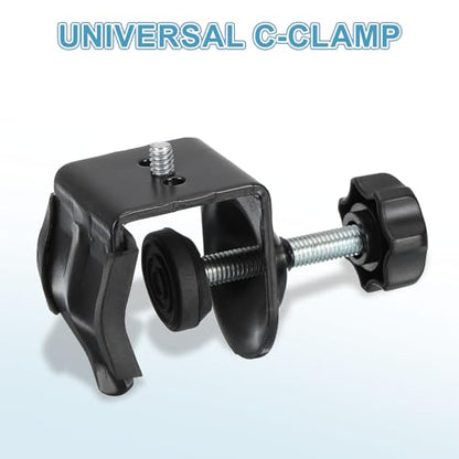 PATIKIL Metal Universal C-Clamp, Heavy Duty g Clamp Base with 1/4" Male Thread 0-30 mm Clamping Range Stand Mounting Accessory Cabinet for Camera Desktop Mount Holder Tube, Black