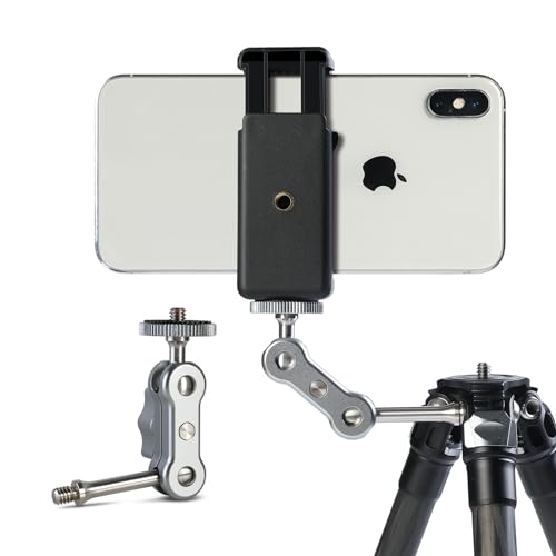 GVM Adjustable Magic Arm Camera Mount with Double Side 1/4' Screw, 4.33 Inch Aluminum Alloy Articulating Arm for Smartphone, Video Light, Monitor, Microphone, Tripod