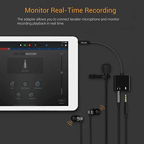 Cubilux 3.5mm Headphone Microphone Combiner, 3.5mm TRRS Male to TRS Female AUX MIC Splitter Compatible with Xbox One/360 PS4 PS5 MacBook Laptop PC Phone Computer Rode VideoMicro - color: Black, size: 3.5mm, HP+MIC
