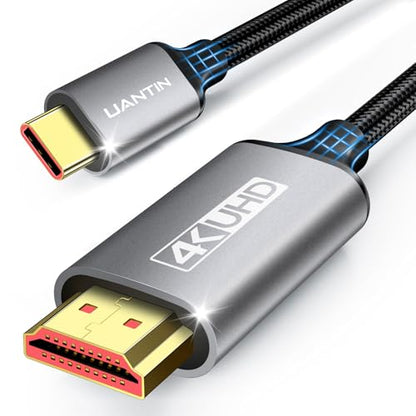 UANTIN USB C to HDMI Cable 25Ft for Home Office 4K High-Speed | USBC to HDMI Cord [Thunderbolt 3/4/5 Compatible] with MacBook Neo, Galaxy S9 to S25, iPhone 17 Pro/Max, iPad Pro, Surface - size: 25FT, style: 1 Pack