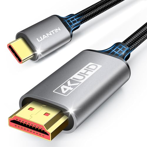 UANTIN USB C to HDMI Cable 25Ft for Home Office 4K High-Speed | USBC to HDMI Cord [Thunderbolt 3/4/5 Compatible] with MacBook Neo, Galaxy S9 to S25, iPhone 17 Pro/Max, iPad Pro, Surface - size: 25FT, style: 1 Pack
