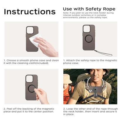 Magnetic Neck Mount for Phones, POV Phone Holder Hand Free Chest Stand Video Recording Vlog for iPhone 17 16 15 14 13 Android Phones