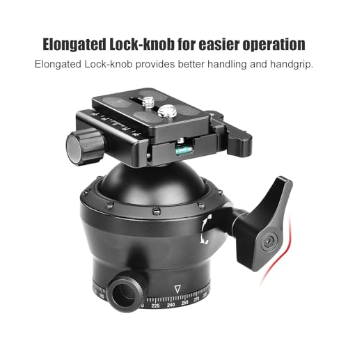 XB-60DL 60mm Low Profile Tripod Ball Head,Ballhead for Hunting,Load 66lb(30KG)