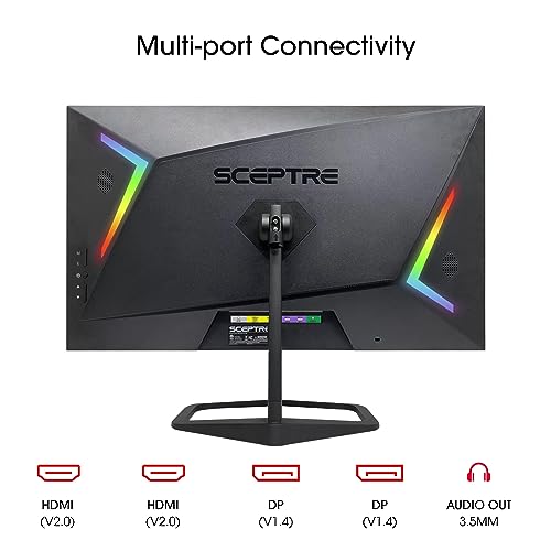 Sceptre 27-inch 240Hz Gaming Monitor 1ms 99% sRGB AMD FreeSync Premium DisplayPort x2 HDMI x2 Build-in Speakers, Machine Black (E278B-FWD240) - style: 27" 240HZ DP X2