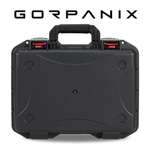 GORPANIX 16.5 x 13 x 6.9 Inch Hard Case with Customizable Foam, Hard Shell Protective Case for Mics, Heavy Duty IP67 Waterproof Gear for Microphone, Camera, Equipment, Electronics, Drone, Tools, etc - size: 16 inch Pluck Foam