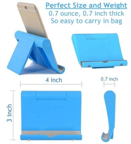 Cell Phone Stand for Desk 2 Pack Mobile Phone Holders Desktop Tablet Stand, Foldable Phone Dock Universal Adjustable Tablet Stand for Desk (Pink+Purple) - color: Pink+Purple