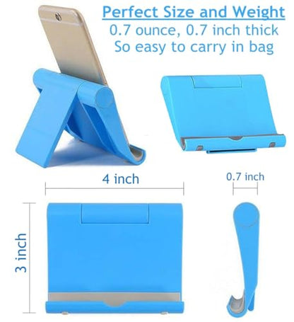 Cell Phone Stand for Desk 2 Pack Mobile Phone Holders Desktop Tablet Stand, Foldable Phone Dock Universal Adjustable Tablet Stand for Desk Compatible with Cell Phone Support (Blue+Pink) - color: Blue+Pink