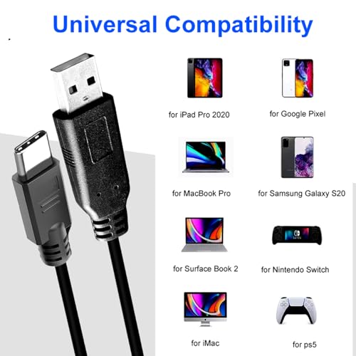 YOTETION 60FT Long USB2.0 A to C Cable, USB Male to Male, Compatible with Hard Drive, Camera, DVD Player, TV, Flash Drive, Hub, Monitor, Speaker, and More - style: 60 FT