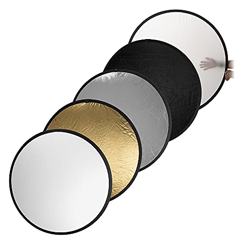 Fotodiox 32in 5-in-1 Collapsible Reflector Panel with Bag for Photography and Video - Black, Gold, Silver, Translucent, and White Panel - size: 32in (80cm)