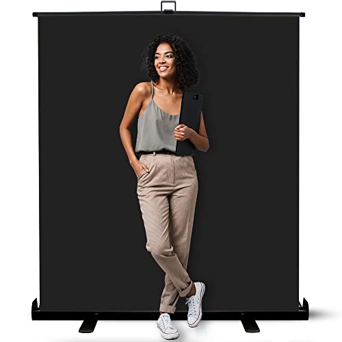 62-Inch Black Backdrop – Collapsible, Portable Photography & Video Background for Studio, Streaming, Zoom & Content Creation – Wrinkle-Resistant, High-Density Fabric, Easy Setup - color: Black, size: 62-Inch