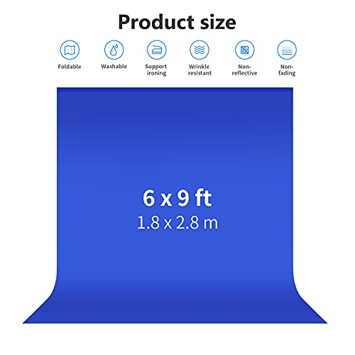 NEEWER 6x9 feet/1.8x2.8m Photo Studio 100% Pure Polyester Collapsible Backdrop Background for Photography, Video and Television (Backdrop ONLY) - Blue - color: Blue