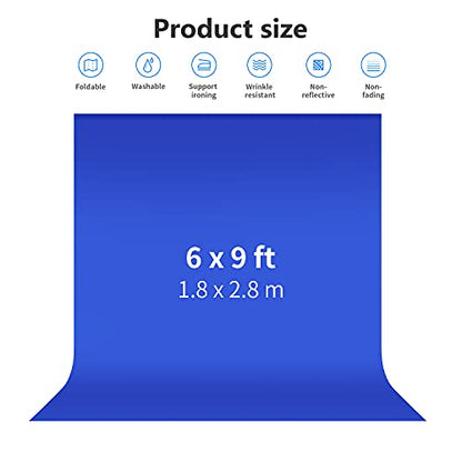 NEEWER 6x9 feet/1.8x2.8m Photo Studio 100% Pure Polyester Collapsible Backdrop Background for Photography, Video and Television (Backdrop ONLY) - Blue - color: Blue