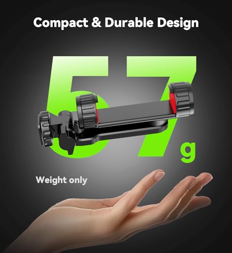 Phone Tripod Mount, Universal Smartphone Holder with 2 Cold Shoe Mount Adapter and 1/4" Standard Screw Thread, 360°Rotation & 180°Tilt Phone Clamp Compatible with iPhone & Android for Photography
