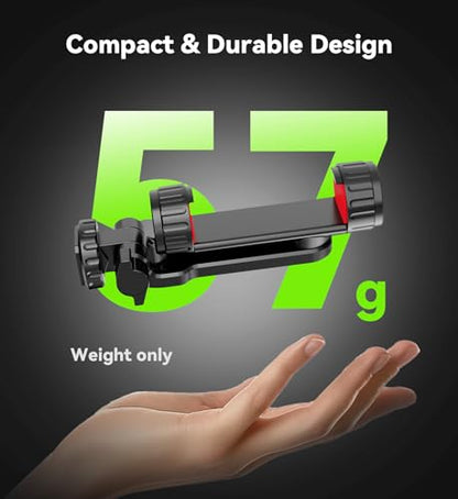 Phone Tripod Mount, Universal Smartphone Holder with 2 Cold Shoe Mount Adapter and 1/4" Standard Screw Thread, 360°Rotation & 180°Tilt Phone Clamp Compatible with iPhone & Android for Photography