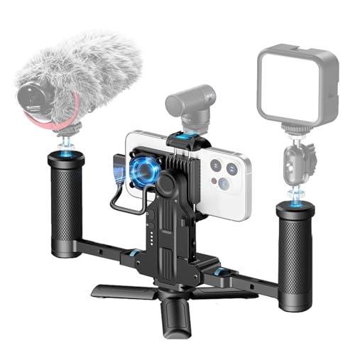 Feiyu Phone Video Rig Pro for iPhone 17/16/15 Pro & Pro Max – ProRes 4K Cage with Active Cooling, 1300mAh Battery, USB-C Expansion – Professional Smartphone Video Rig for Filmmaking & Vlogging