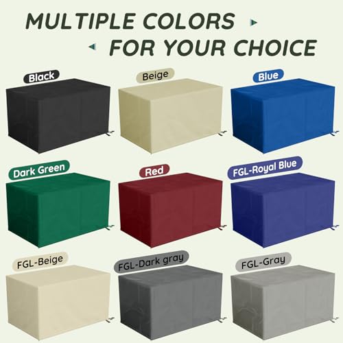 Lokex Custom-Sized Dust Cover | Upgraded Olefin Fabric, Drawstring Buckles, Elastic Hem, Storage Bag, Suitable for Patio Furniture & Various Equipment