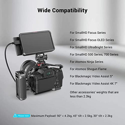SmallRig Field Monitor Mount with NATO Clamp, Camera Monitor Holder for 5” and 7” Monitor, Swivel and Tilt Adjustable - 2906B - style: nato clamp base