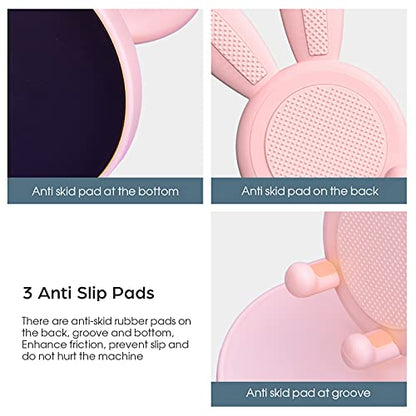 Cell Phone Stand,Angle Height Adjustable Bunny Phone Stand for Desk,Cute Rabbit Phone Holder Stand for Desk, Compatible with All Mobile Phones, Tablets(4-10in) (Pink) - color: Pink