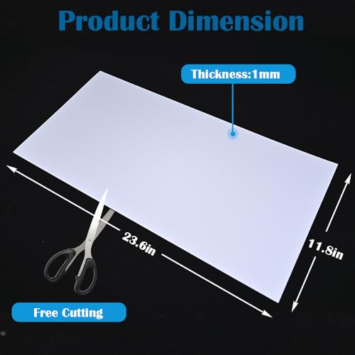 LED Light Diffuser Board Diffusion Cover Sheet Anti-Glare for Soften Ceiling Light LED Downlight, Spotlight, Led Panel, Track Light (11.8x23.6x0.039in)