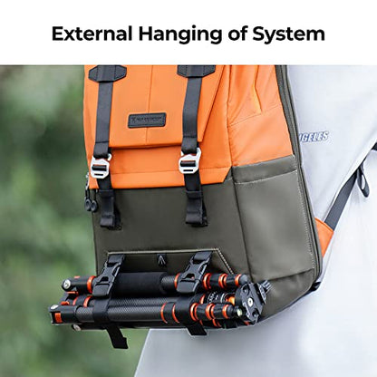 K&F CONCEPT Camera Backpack, Camera Bags for Photographers Large Capacity Camera Case with Raincover,15-15.6 Inch Laptop Compartment Compatible for Canon/Nikon/Sony/DJI Mavic Drone(Backpack 20L) - color: 04-orange