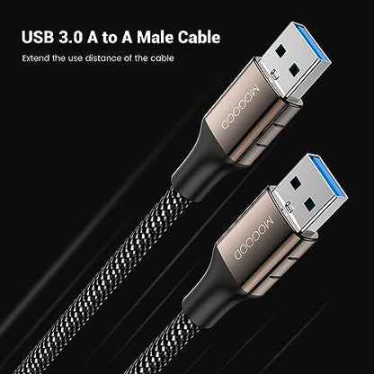 MOGOOD USB 3.0 Male to Male Extension Cable 10FT | USB A Male to Male, Works with Laptop Cooling Pad, External Hard Drive Compatible, DVD Player - size: 3M/10FT