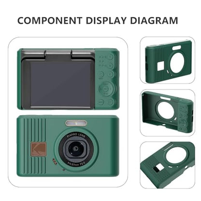 Case for Kodak PIXPRO C1 accessories,Soft Silicone Protective Case,Comes with 2 Screen Protectors and 1 Wrist Strap - Dark green - color: Dark green