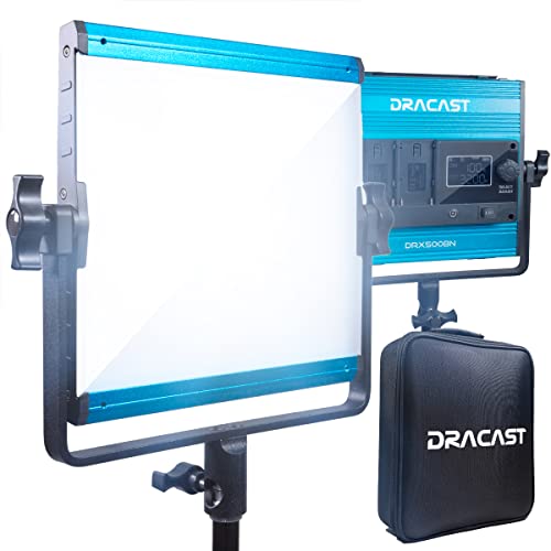 Dracast X Series LED500 - Daylight 5600K LED Video Light Panel | Bluetooth App Control | Dimmable 0-100% | CRI & TLCI 96+ | Dual NP-F Battery Plate | Studio & Portrait Photography | Live Streaming