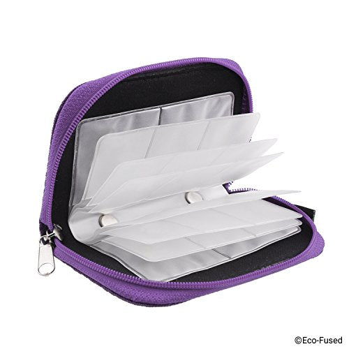 Eco-Fused Memory Card Case - Fits up to 22x SD, SDHC, Micro SD, Mini SD and 4X CF - Holder with 22 Slots (Purple & Grey / 22 Slots - 2 Pack) - color: Purple & Grey / 22 slots - 2 pack