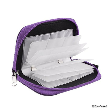 Eco-Fused Memory Card Case - Fits up to 22x SD, SDHC, Micro SD, Mini SD and 4X CF - Holder with 22 Slots (Purple & Grey / 22 Slots - 2 Pack) - color: Purple & Grey / 22 slots - 2 pack