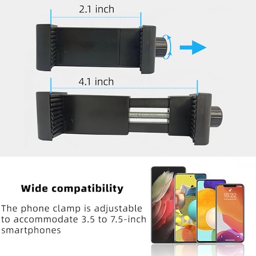Adjustable Gooseneck Phone Holder - Suitable for Phone Holder for mic Stand，Baby Strollers, Treadmills, Shopping carts, Bicycles, Cars, Boats, and Golf carts